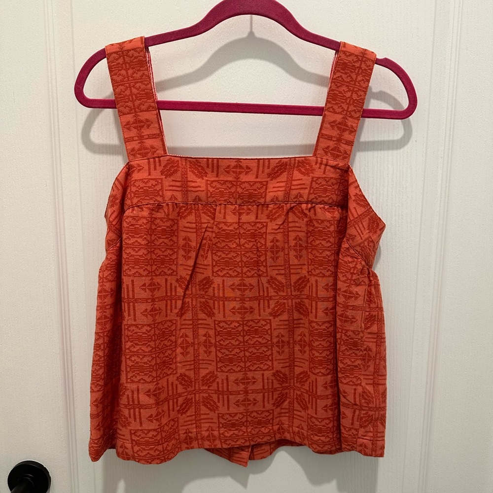 Anthropologie Coral Cropped Sleeveless Top - M